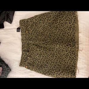 Zara denim leopard mini skirt